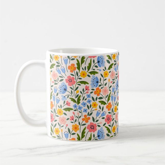 Folk Floral: Farbenfrohe kleine Muster Kaffeetasse (Links)