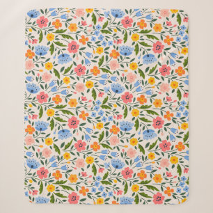 Folk Floral: Farbenfrohe kleine Muster Sherpadecke