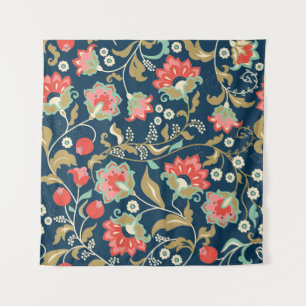 Folk floral farbig: Hand gezogen nahtlos Wandteppich