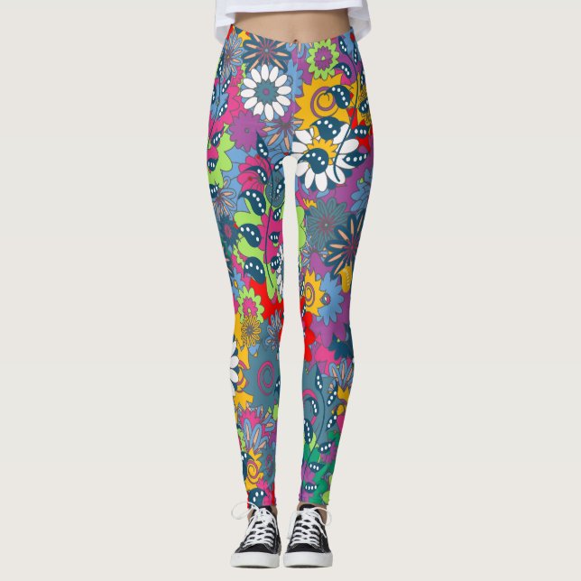 Folk Floral Leggings (Vorderseite)
