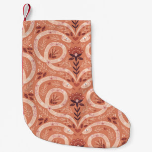 Folk Floral Snake: Symmetrisch Vintag Kleiner Weihnachtsstrumpf