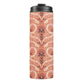 Folk Floral Snake: Symmetrisch Vintag Thermosbecher