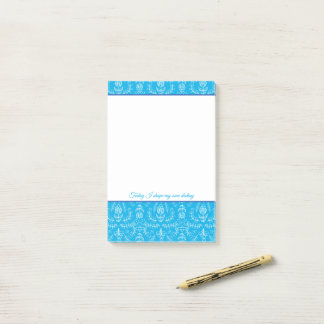Folk Florals in Blue Personalisiert Notes Post-it Klebezettel