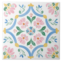Folk Garden Watercolor Fliese