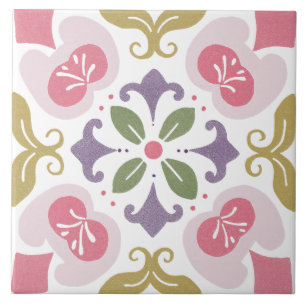 Folk-Garten-Aquarell Fliese