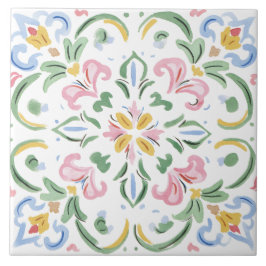 Folk-Garten-Aquarell Fliese