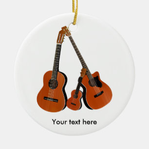Folk Guitar Acoustic Bass und Ukulele Keramikornament