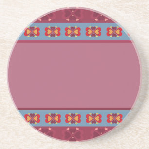 Folk Heart Pattern Untersetzer