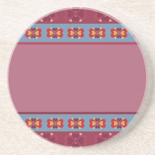 Folk Heart Pattern Untersetzer (Vorne)