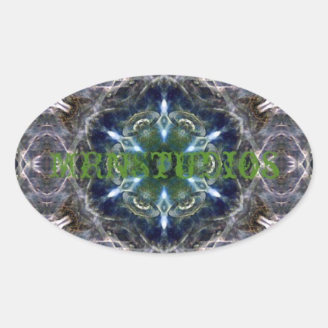 Folk Mandala Classic Round Sticker (Vorderseite)