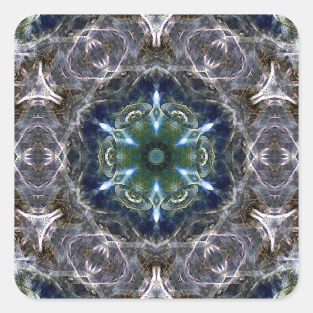 Folk Mandala Classic Round Sticker (Vorderseite)