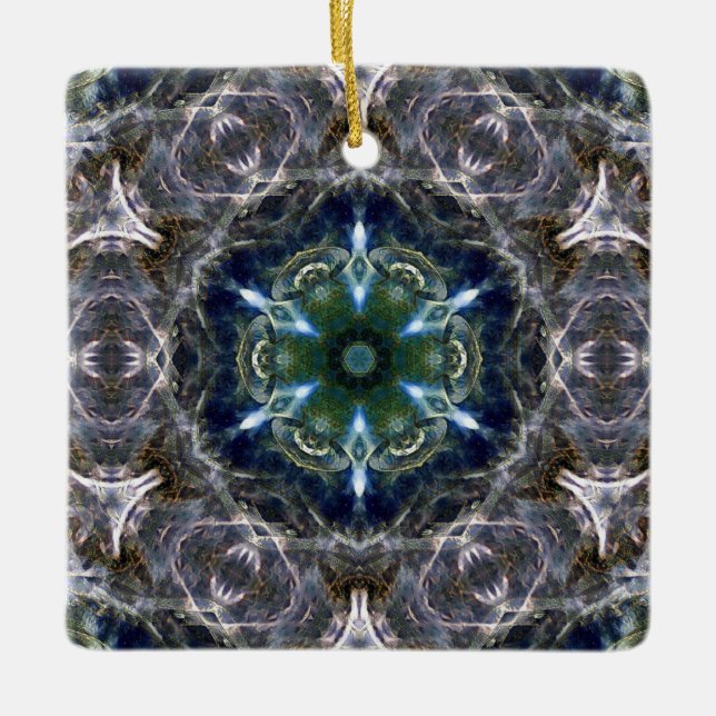 Folk Mandala Keramik Ornament (Vorderseite)