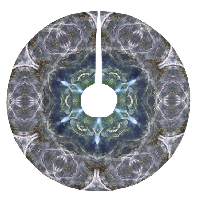 Folk Mandala Polyester Weihnachtsbaumdecke (Vorderseite)