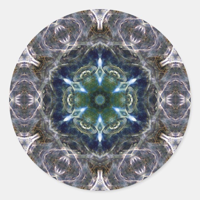 Folk Mandala Runder Aufkleber (Vorderseite)