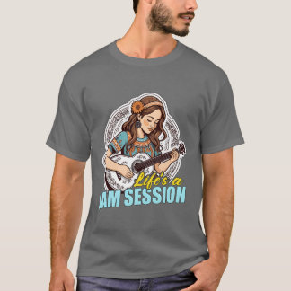 Folk Music Lifes Ein Jam Session Music Enthusiaste T-Shirt