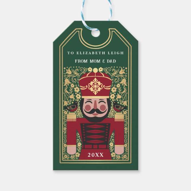 Folk Nutcracker Christmas Personalized Ornament Geschenkanhänger (Vorderseite)