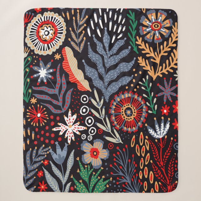 Folk pattern, seamless textile design with bright  sherpadecke (Vorderseite)