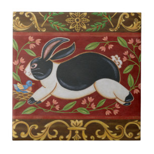 Folk Rabbit Fliese