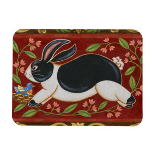 Folk Rabbit Magnet