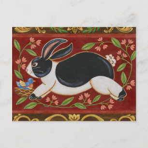Folk Rabbit Postkarte