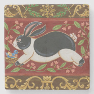 Folk Rabbit Steinuntersetzer