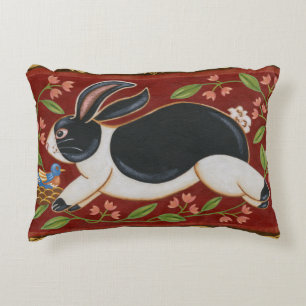 Folk Rabbit Zierkissen