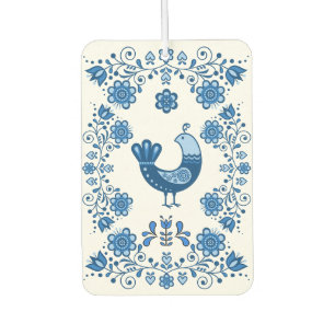 Folk Rebhuhn Vogel Blumen Blumen Design/weiß B Autolufterfrischer