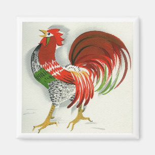 Folk Rooster #4 Magnet