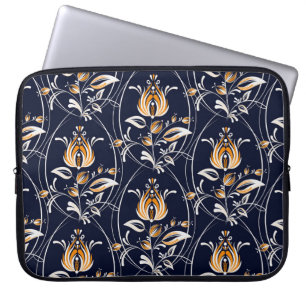Folk Style Floral Nahtloses Muster Laptopschutzhülle
