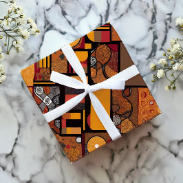 Folk Tribal Rustic Patchwork Afrikanisches amerika Geschenkpapier