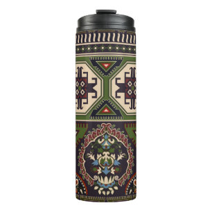 Folk-Ziermuster nahtlos Muster. Geometrie Thermosbecher