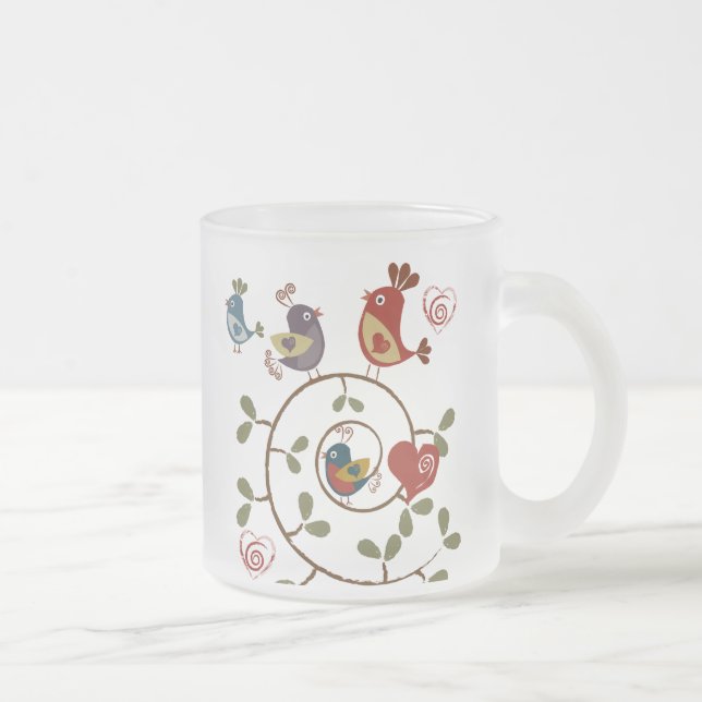 Folkart Birds Mattglastasse (Rechts)