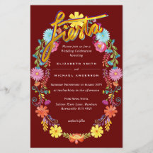 Folkart Blume Fiesta Wedding Einladung Boda