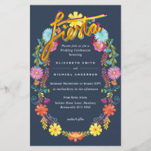 Folkart Blume Fiesta Wedding Einladung Boda