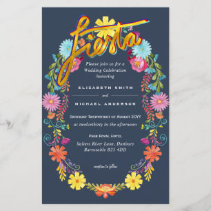 Folkart Blume Fiesta Wedding Einladung Boda