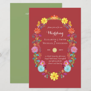 Folkart Blume Fiesta Wedding Einladung Boda