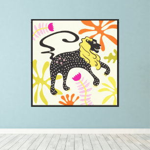 Folkart Boho Leo Lion Abstrakt Zodiac Leinwanddruck