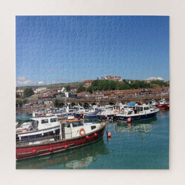 Folkestone Hafen und Fischerboote Puzzle (Vertikal)