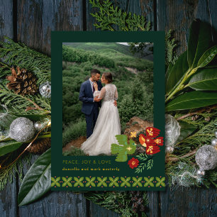 Folkkunst Birds Foto Urlaubskarte Feiertagskarte