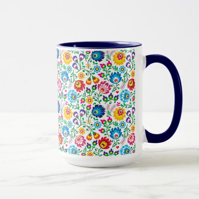 Folkkunst Blume Muster 2 Tasse (Rechts)