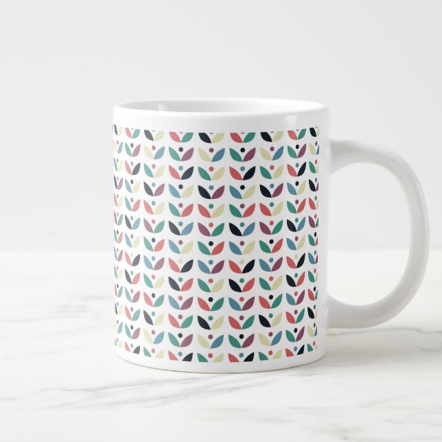 Folkkunst Floral Geometrisches Muster Jumbo-Tasse (Rechts)