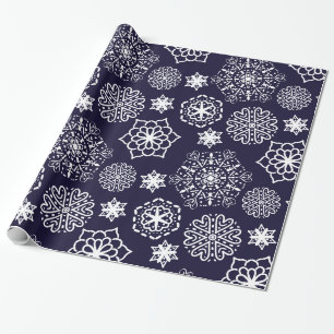 Folkloblau Mandala-Blume nahtloses Muster Geschenkpapier