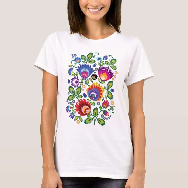 Folklore-Blume, Farbmischung 4 T-Shirt (Vorderseite)