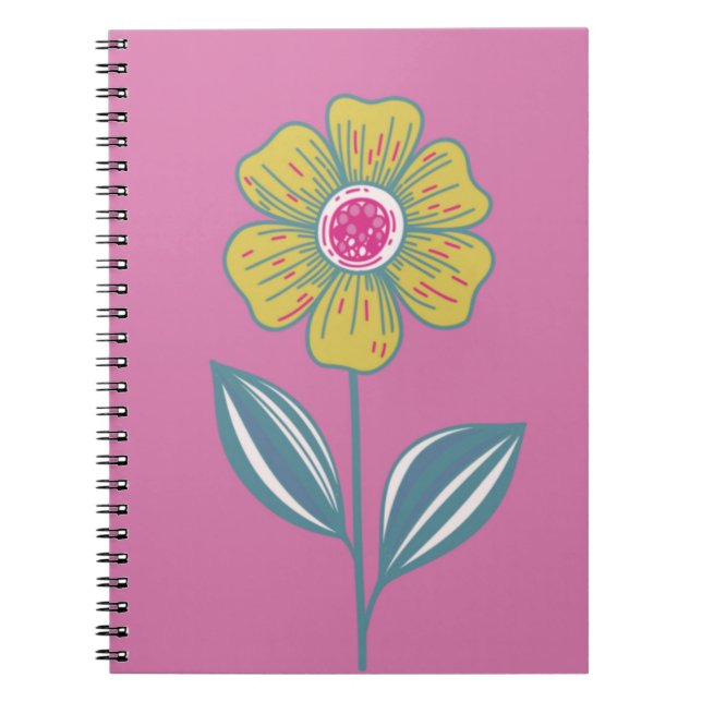 Folklore Blume Spiral Notebook Notizblock (Vorderseite)