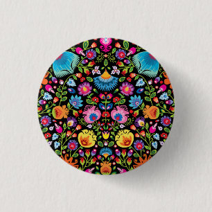Folklore Blume Wycinanki Button