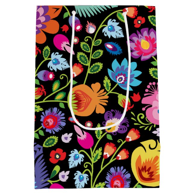 Folklore Blume Wycinanki   Mittlere Geschenktüte (Rückseite)