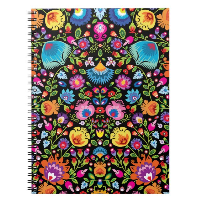 Folklore Blume Wycinanki Notizblock (Vorderseite)