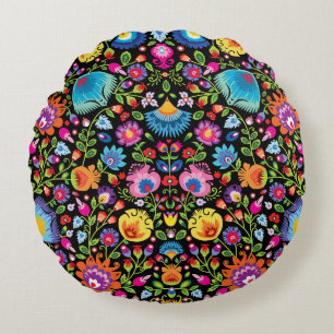 Folklore Blume Wycinanki Rundes Kissen