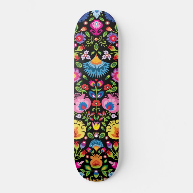 Folklore Blume Wycinanki  Skateboard (Vorderseite)
