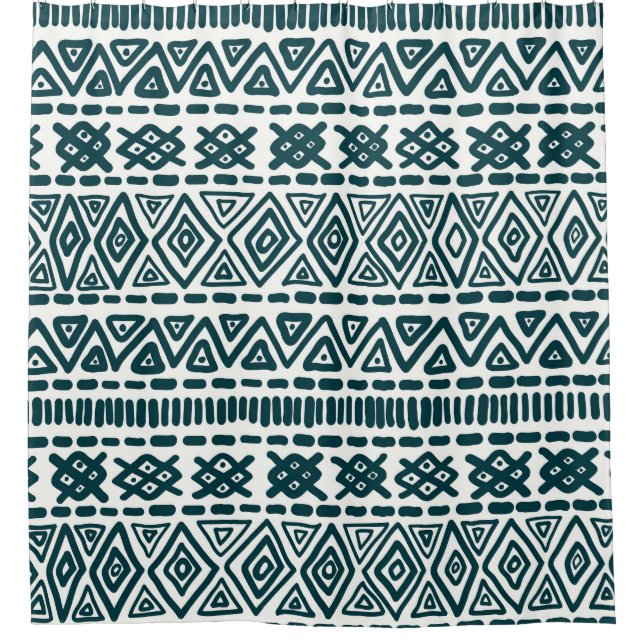 Folklore Charm: Traditionelle ethnische Ornamente Duschvorhang (Vorderseite)
